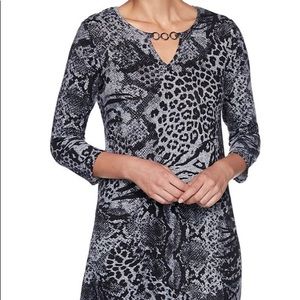 NWT Ruby Rd. Women’s Grey Animal Print Dress M